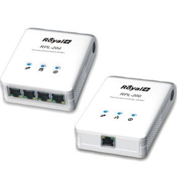 RoyalPlus 4 Port 200Mbs Powerline Adapter